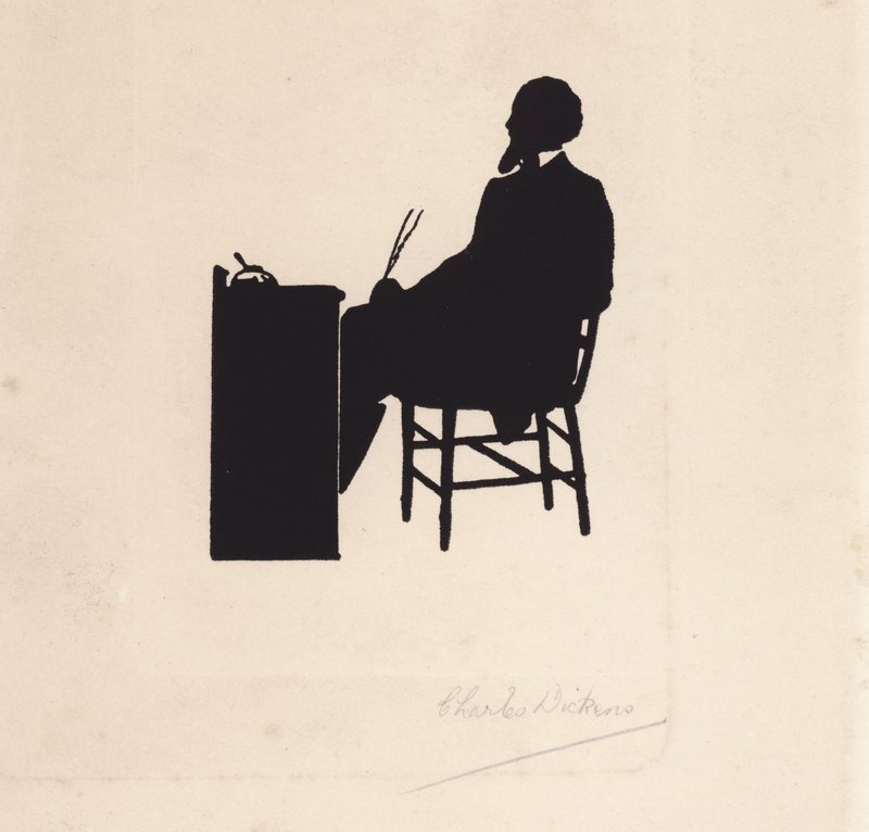 Charles Dickens, engelsk romanförfattare (litografi) av English School