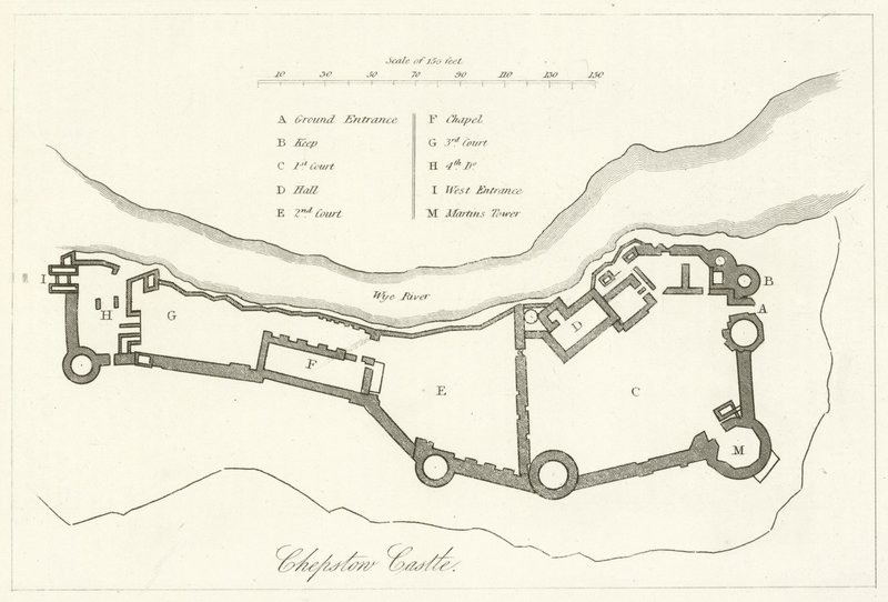 Chepstow Castle (gravyr) av English School