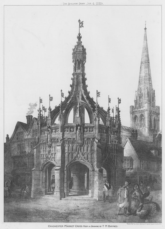 Chichester Market Cross (litho) av English School