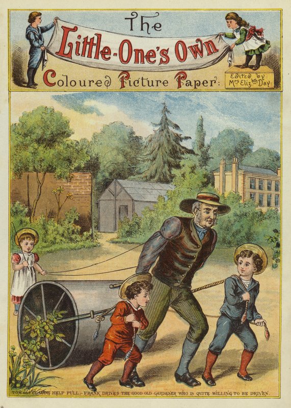 Barn som hjälper trädgårdsmästaren (chromolitho) av English School