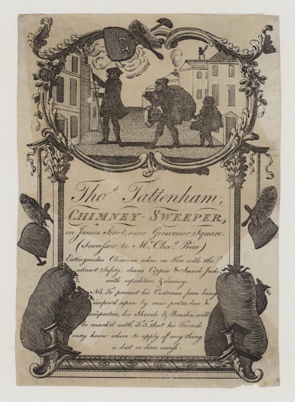 Skorstensfejare, Thomas Tattenham, byteskort av English School