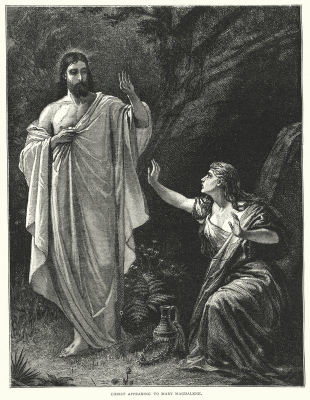 Kristus visar sig för Maria Magdalena (gravyr) av English School