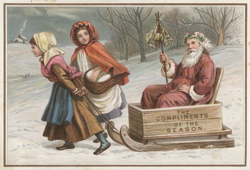 Julkort (kromolit) av English School