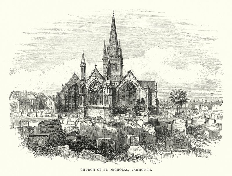 St Nicholas kyrka, Yarmouth (gravyr) av English School