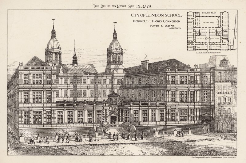 City of London School; mycket berömd design av English School