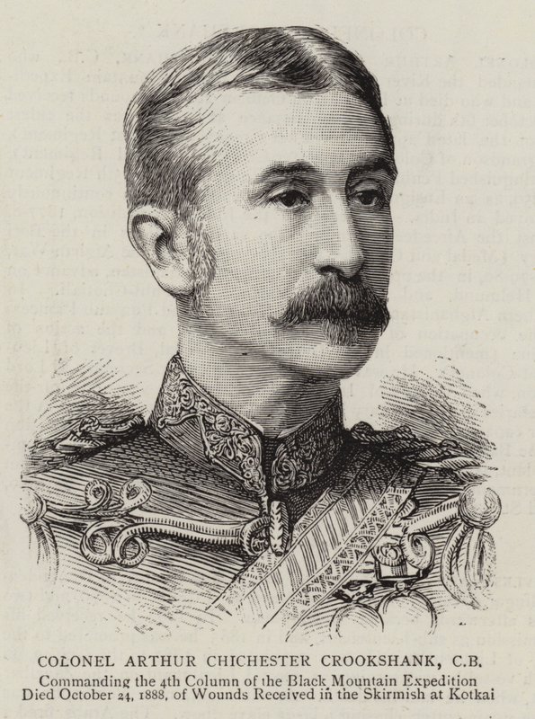 Överste Arthur Chichester Crookshank (gravyr) av English School