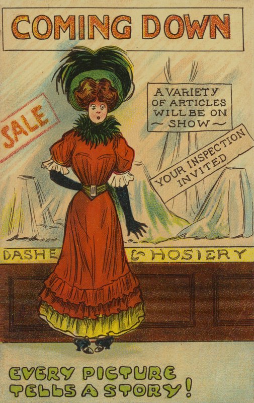 Kommer ner (färg litho) av English School
