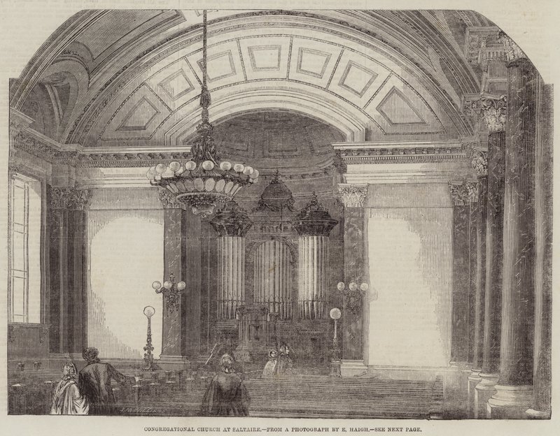 Congregational Church at Saltaire (gravyr) av English School