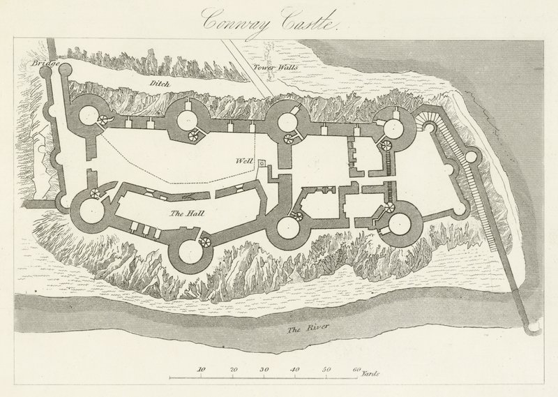 Conway Castle (gravyr) av English School