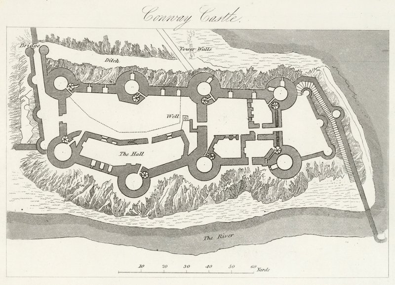 Conway Castle (gravyr) av English School
