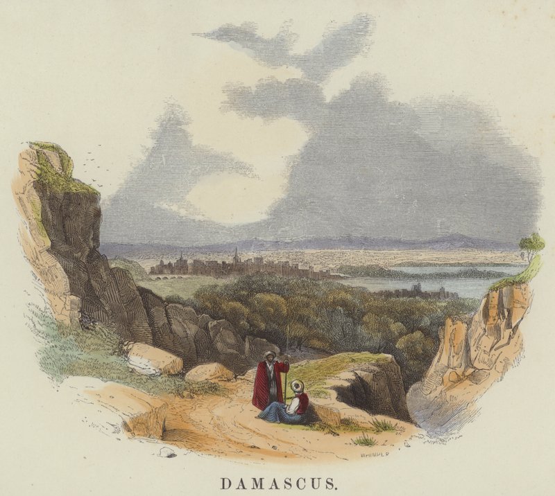 Damaskus (färgad gravyr) av English School