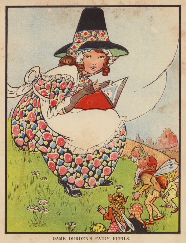 Dame Durdens älva pupiller (färg litho) av English School