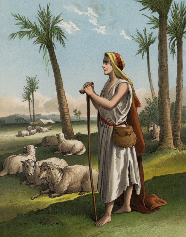 David som herde (chromolitho) av English School
