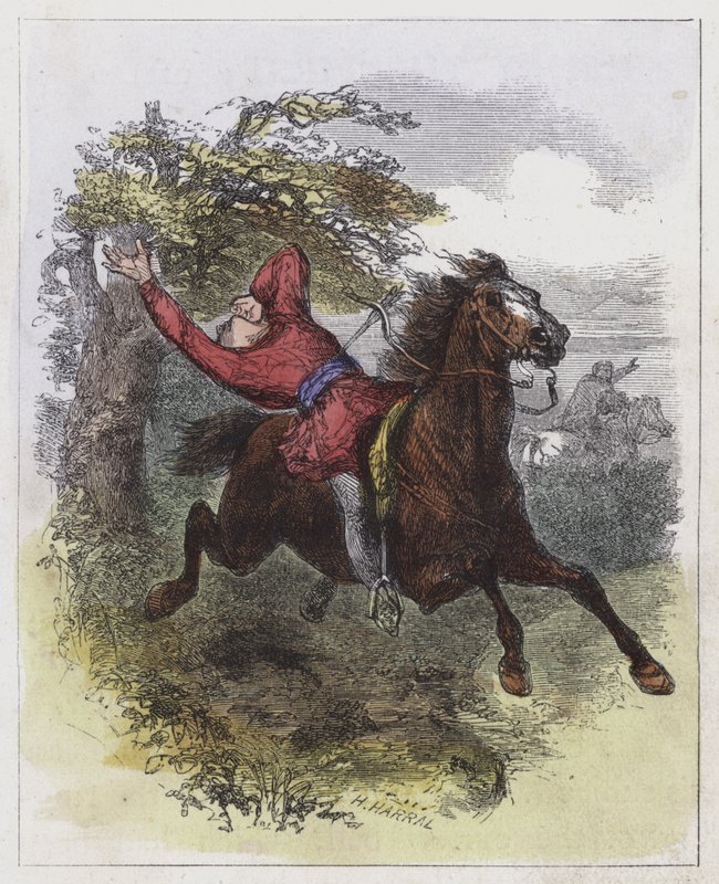 William Rufus död (färgad gravyr) av English School