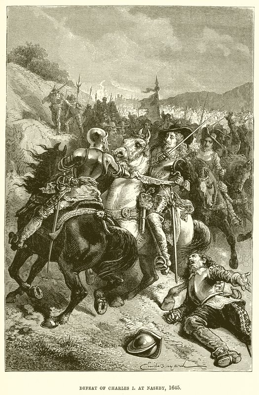 Karl I:s nederlag vid Naseby 1645 av English School