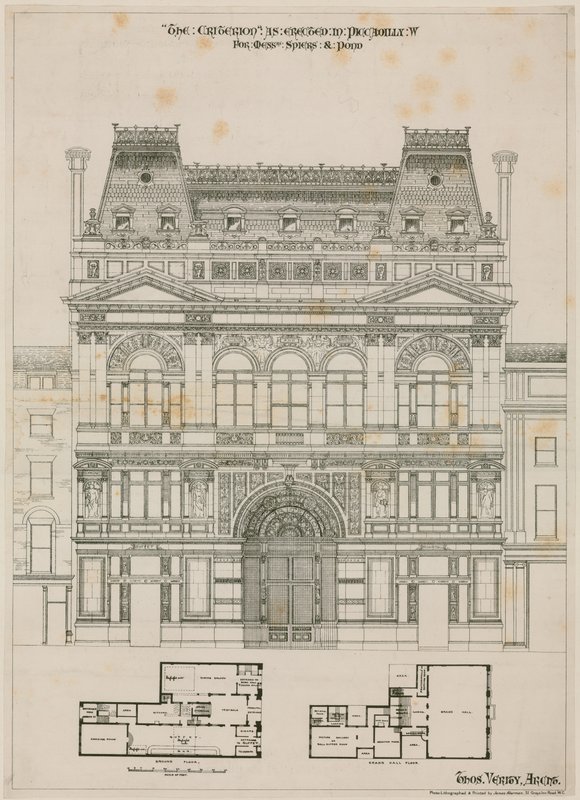 Design för The Criterion Theatre, London av English School