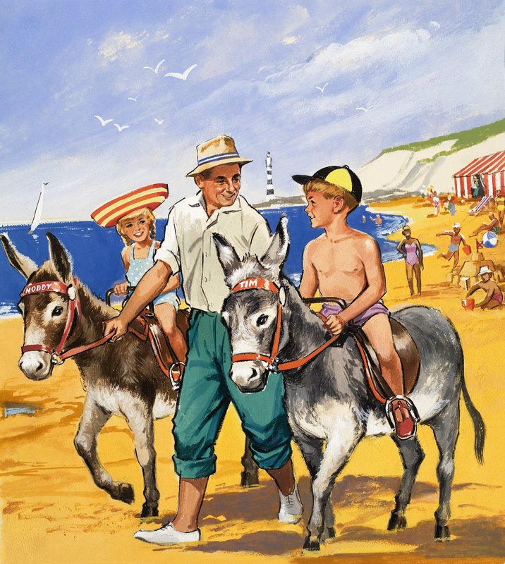 Åsnor på stranden av English School