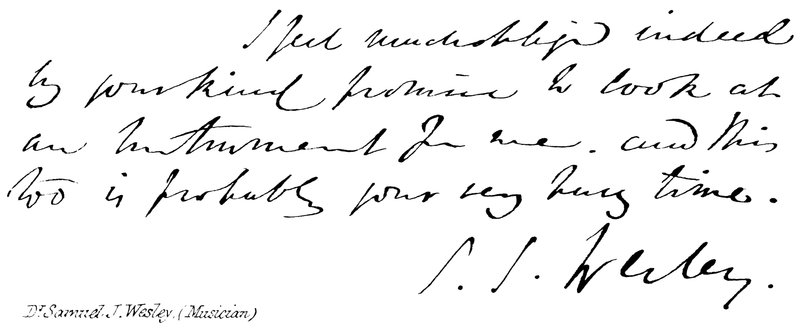 Dr Samuel J Wesley, (musiker) av English School