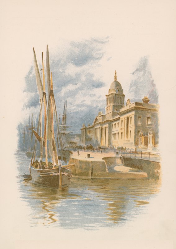 Dublin Custom House og Quayswed av English School