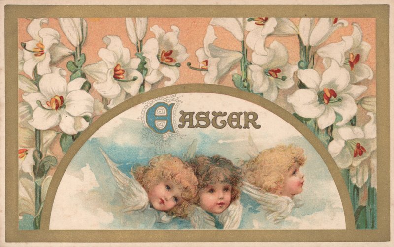 Påskänglar (chromolitho) av English School