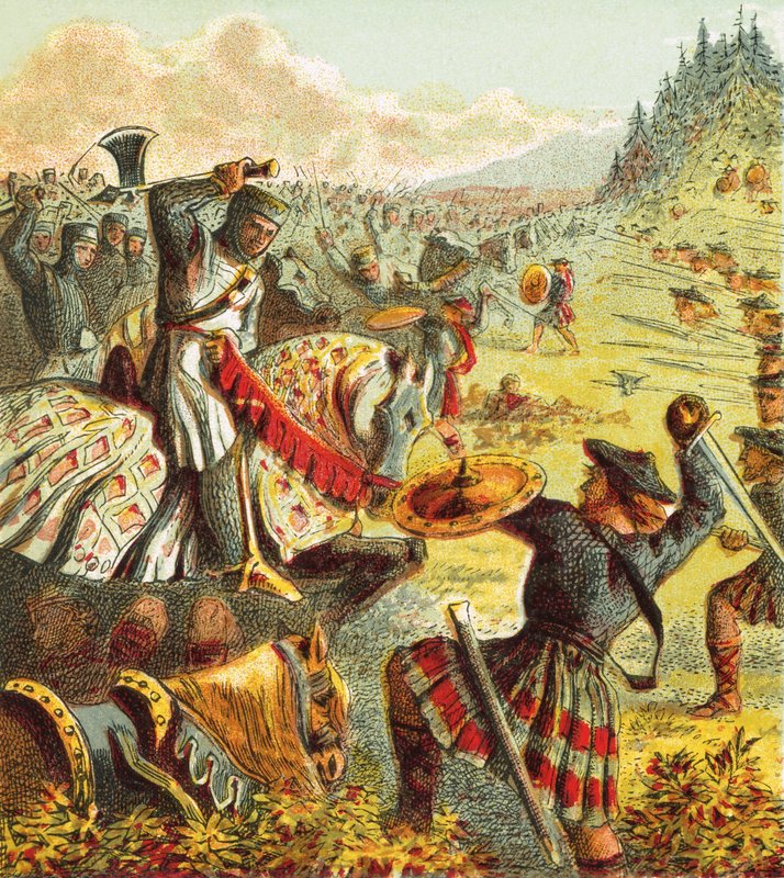 Edward I attackerar Skottland av English School
