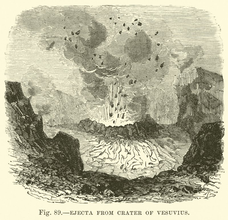 Ejecta från Crater of Vesuvius av English School