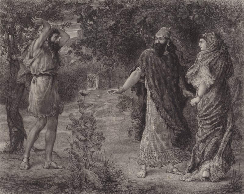 Elia fördömer Ahab (gravyr) av English School