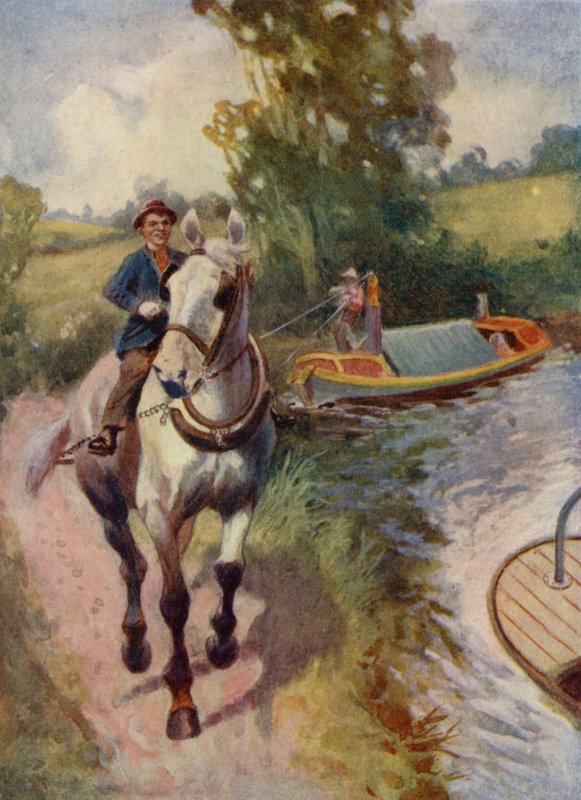 Njuter av sitt arbete (färg litho) av English School
