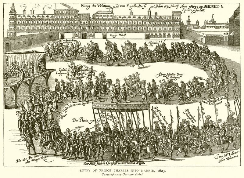 Prins Charles inträde i Madrid 1623 av English School