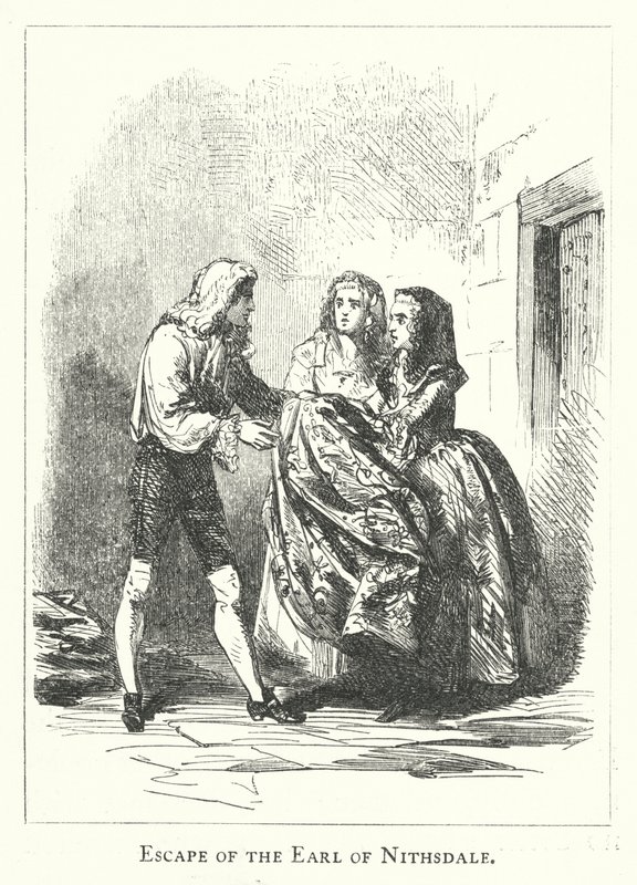 Escape of the Earl of Nithsdale av English School
