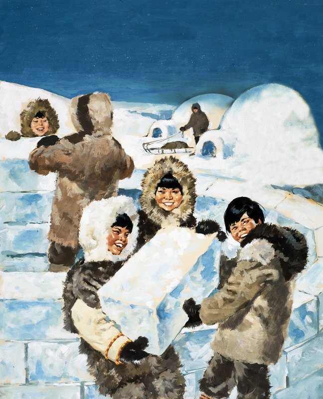 Eskimo Boys bygger en igloo av English School