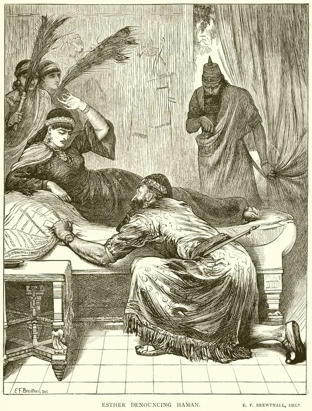 Esther fördömer Haman av English School