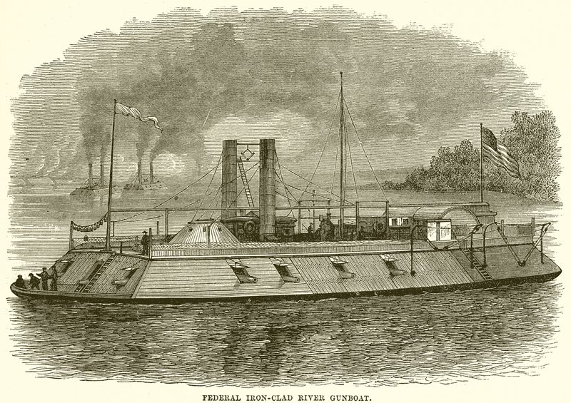 Federal Iron-Clad River Gunboat av English School