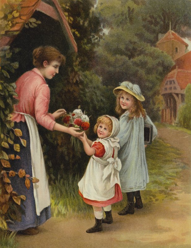 Blommor för lärare (chromolitho) av English School