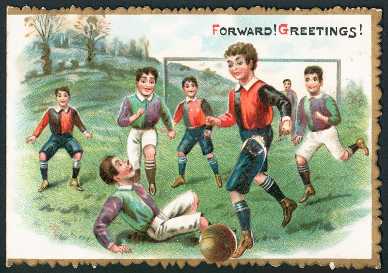 Fotbollsmatch (Framåt! Hälsningar!), Julkort av English School