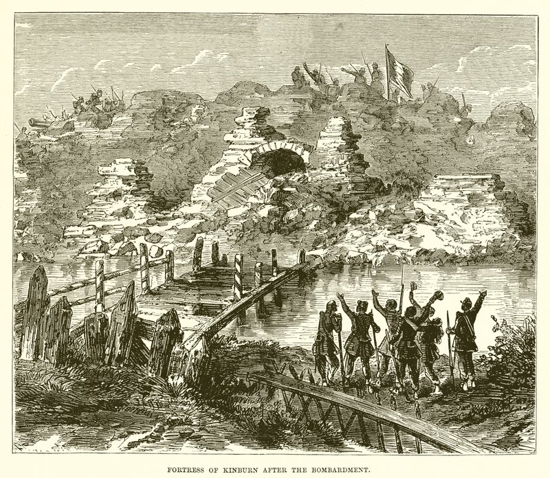 Fortress of Kinburn efter bombardementet av English School