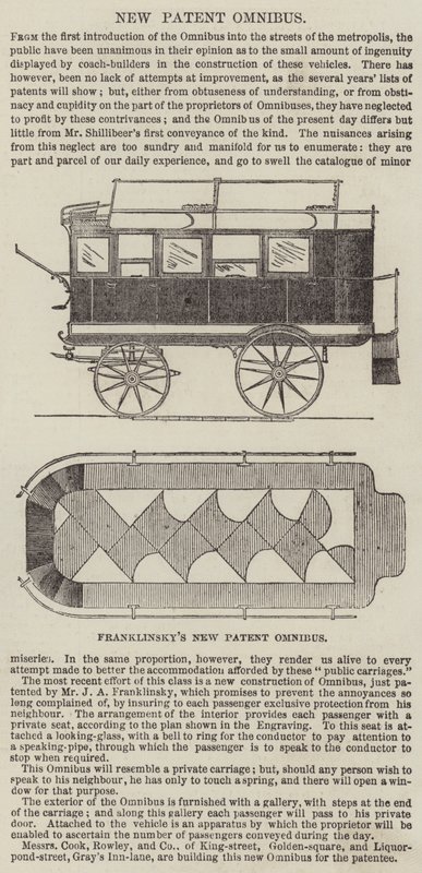 Franklinskys nya patentomnibus (gravyr) av English School
