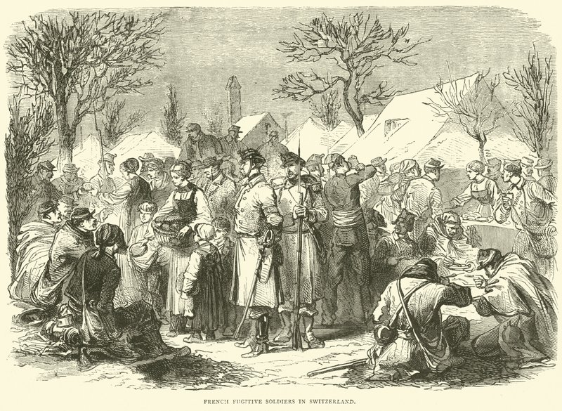 Franska flyktiga soldater i Schweiz, november 1870 av English School