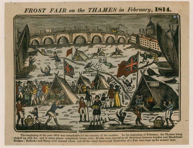 Frostmässa på Themsen, 1814 av English School