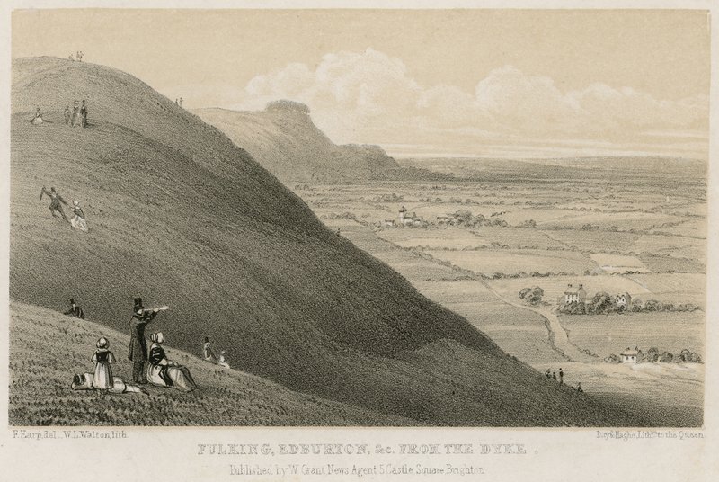 Fulking, Edburton, etc från Dyke (gravyr) av English School