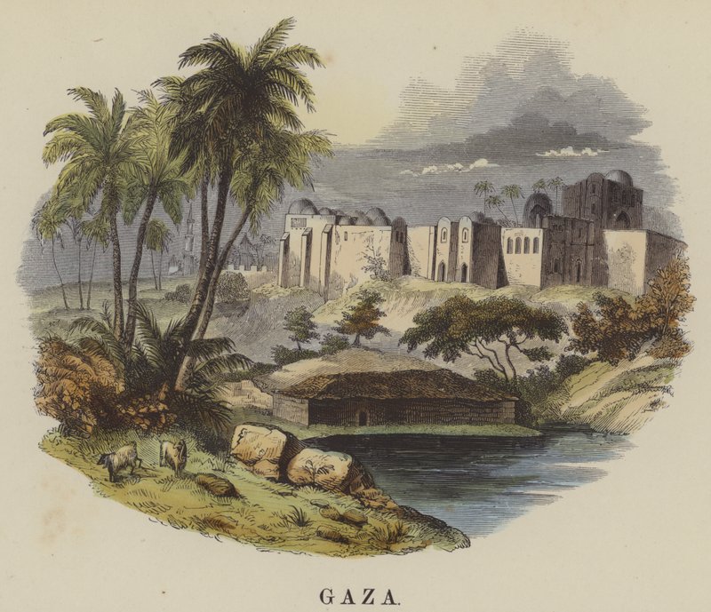 Gaza (färgad gravyr) av English School