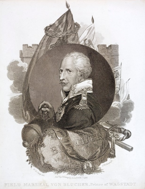 Gebhard von Blucher, preussisk fältmarskalk (gravyr) av English School