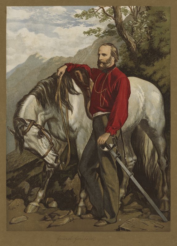 General Garibaldi (färglitografi) av English School
