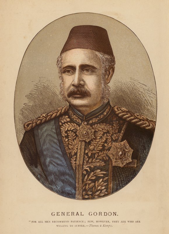 General Gordon (gravyr i färg) av English School