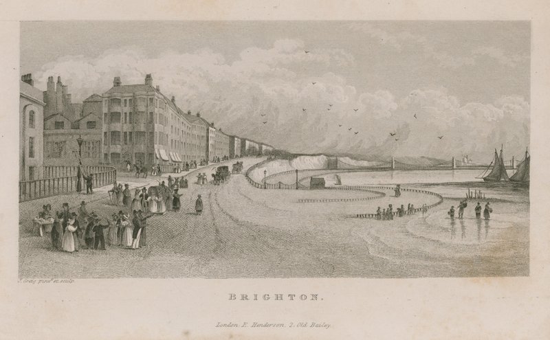 Allmän vy längs havet vid Brighton av English School
