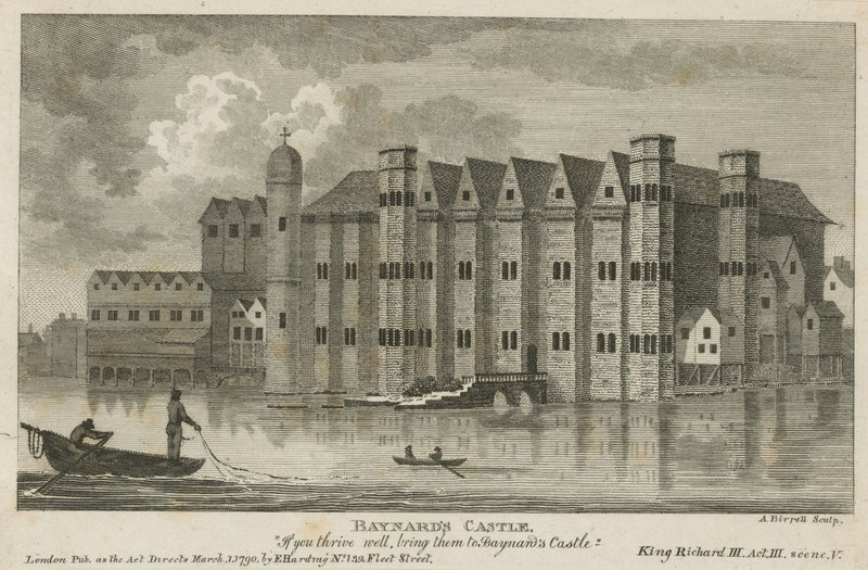 Översikt över Baynards Castle av English School