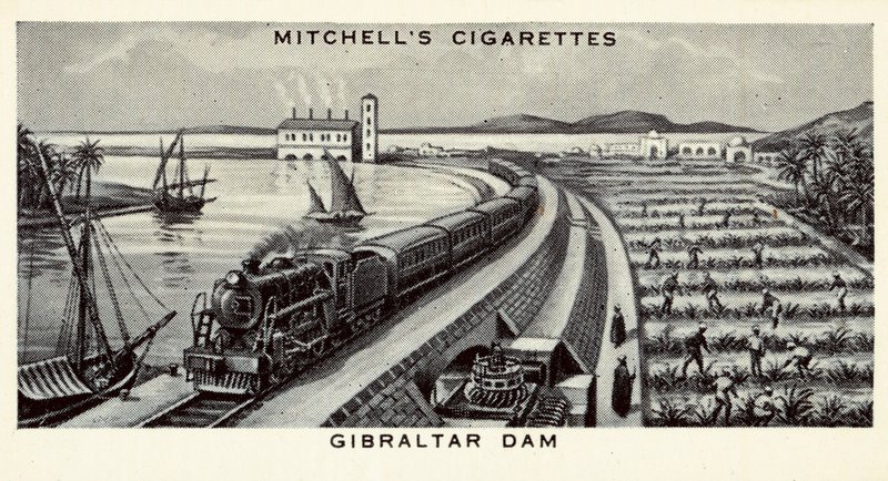 Gibraltar Dam (litho) av English School