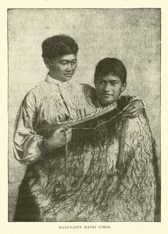 Maori-flickor i halvkast av English School