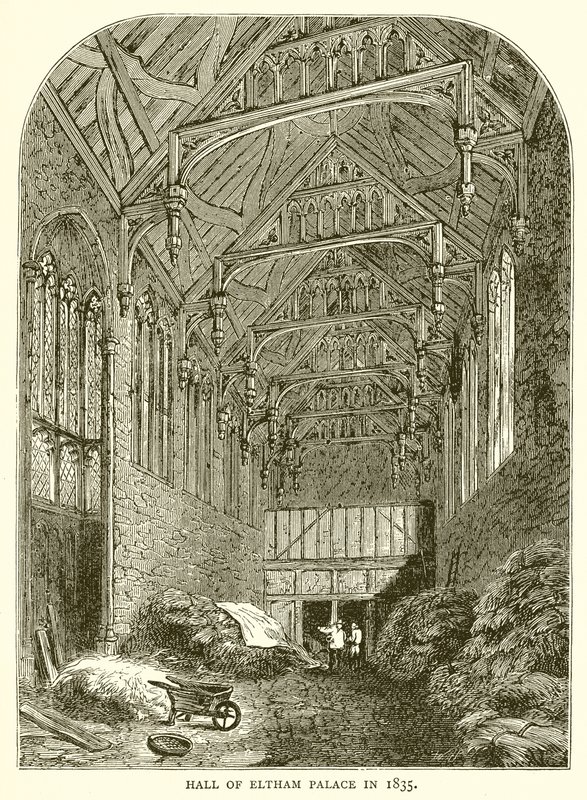 Hall of Eltham Palace 1835 av English School