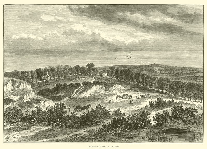Hampstead Heath 1840 (gravyr) av English School